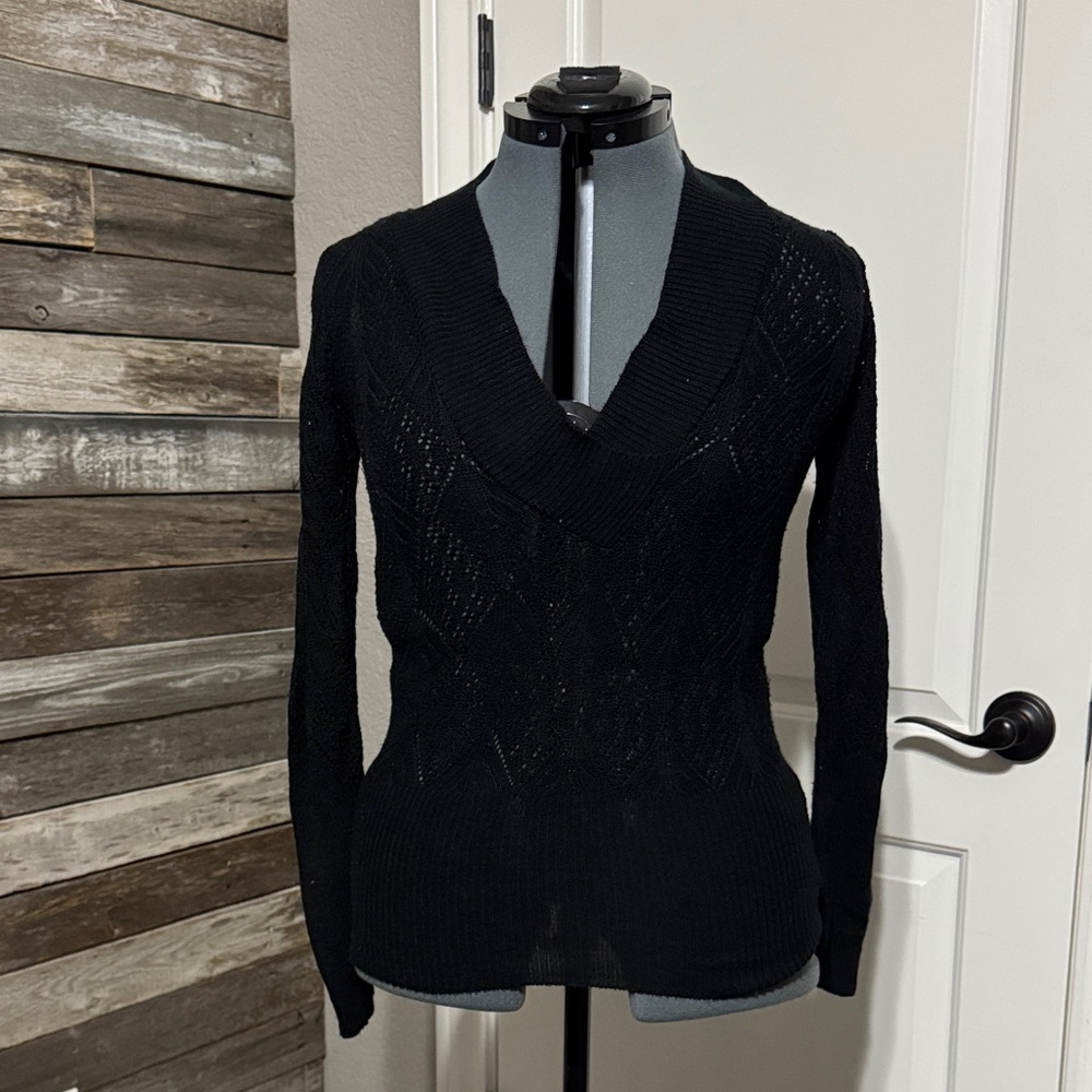 Say What? Black V-Neck Sweater